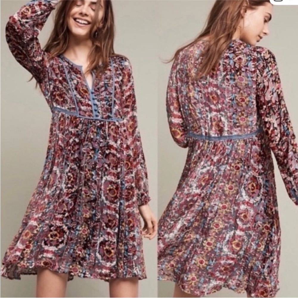 Floreat Floral Abia Dress in Blue and Red